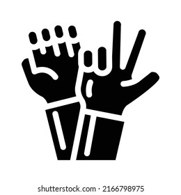 underwater sign language glyph icon vector. underwater sign language sign. isolated contour symbol black illustration