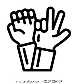 underwater sign language line icon vector. underwater sign language sign. isolated contour symbol black illustration