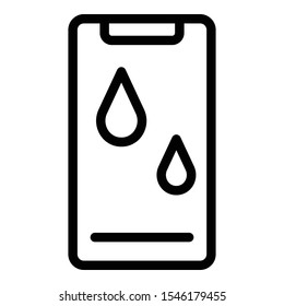 Underwater smartphone icon. Outline underwater smartphone vector icon for web design isolated on white background