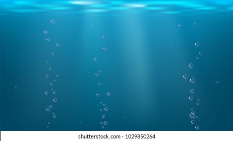 Underwater space, aquarium, sea, ocean, pool with bubbles