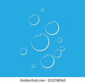Underwater sparkling oxygen bubbles. Soap bubbles. foam shampoo. Vector illustration