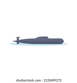 Unterwasser-U-Boot-Wohnung, Vektorgrafik.