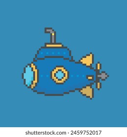 underwater submarine icon pixel art