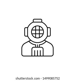 Underwater, suit icon. Simple thin line, outline vector of adventure icons for ui and ux, website or mobile application