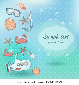 Underwater summer card.
