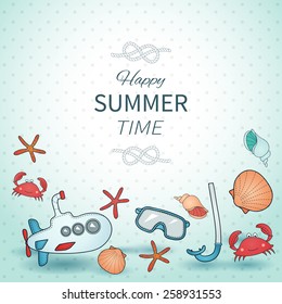 Underwater summer card.