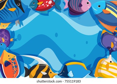 Unterwasser-Hintergrund mit Fischgrafik