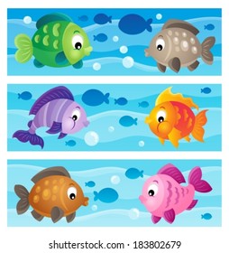 Underwater theme banners 1 - eps10 vector illustration.