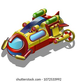 Underwater transport isolated on a white background. Vector cartoon close-up illustration.