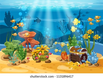 Underwater treasure  chest