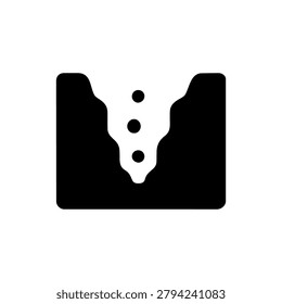 Underwater Trench Icon Containing Deep Ocean Formation, Marine Geography Theme, and Exploration Atmosphere