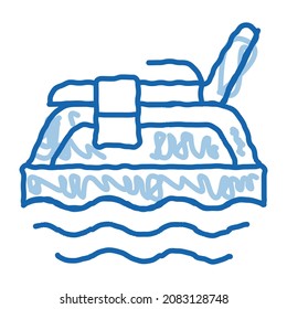 underwater tube sketch icon vector. Hand drawn blue doodle line art underwater tube sign. isolated symbol illustration