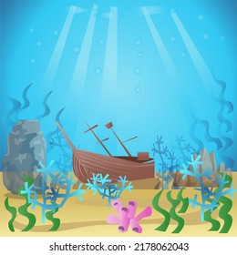 Underwater Vector Background and Illustration
