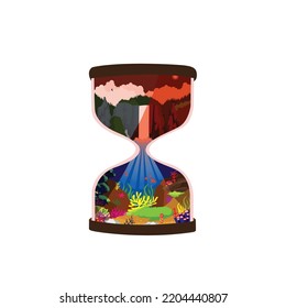 Underwater Vector Illustration Design With Hourglass Shape