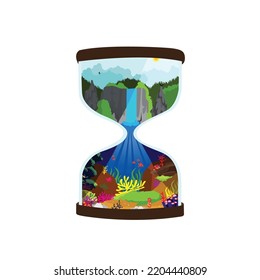 Underwater Vector Illustration Design With Hourglass Shape