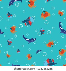 Underwater vector repeat pattern design