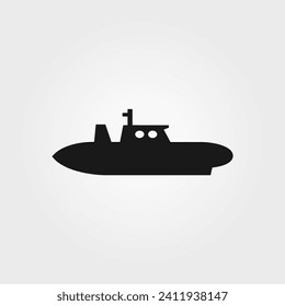 Icono del barco submarino - Ilustración de vectores simple