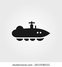 Icono del barco submarino - Ilustración de vectores simple