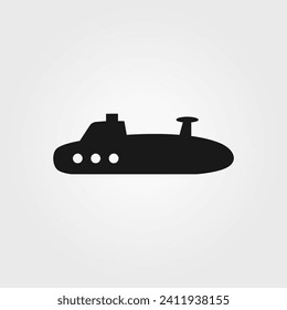 Icono del barco submarino - Ilustración de vectores simple