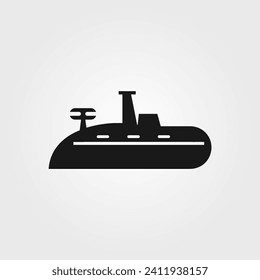 Icono del barco submarino - Ilustración de vectores simple
