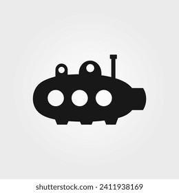 Icono del barco submarino - Ilustración de vectores simple