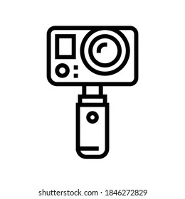 underwater video camera line icon vector. underwater video camera sign. isolated contour symbol black illustration