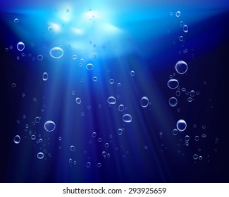 Underwater view. Vector illustration.