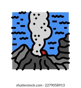 underwater volcano lava color icon vector. underwater volcano lava sign. isolated symbol illustration