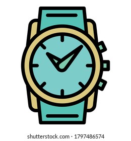 Underwater watch icon. Outline underwater watch vector icon for web design isolated on white background