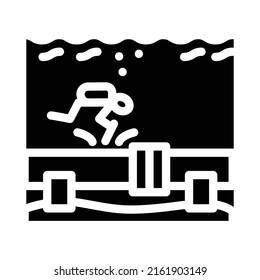 underwater welding glyph icon vector. underwater welding sign. isolated contour symbol black illustration