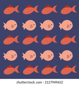 Underwater world with fish, stingrays, dolphins, octopuses and whales. Vector cute illustration of the ocean or sea. A set of marine and ocean underwater animals