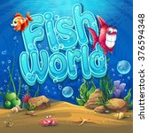 Underwater world with fish Vector illustration background for graphic and web design