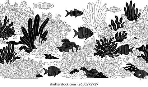 Underwater World A Flourishing Marine Ecosystem with Diverse Flora and Fauna Displayed