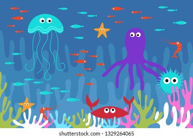 Underwater world illustration