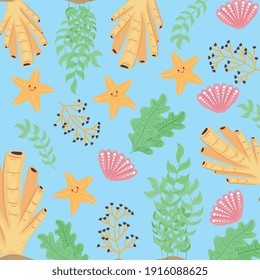 underwater world sea life pattern vector illustration design