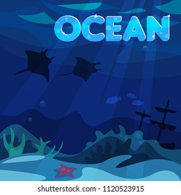 underwater world with Stingrays and corals