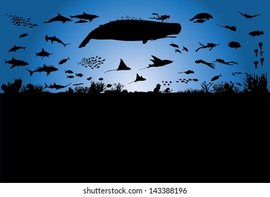 Underwater world, vector