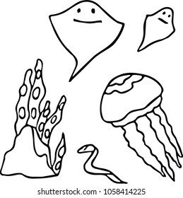 Underwater world vector illustration