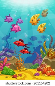 Underwater world, vector illustration