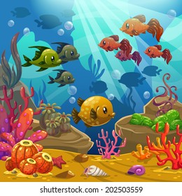 Underwater world, vector illustration