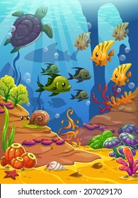 Underwater world, vector illustration