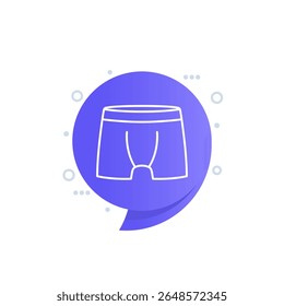 roupa interior, ícone boxers, vetor de linha