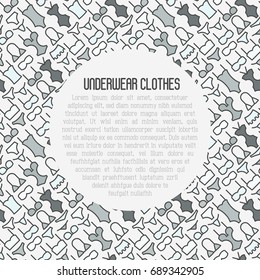 Underwear clothes concept with thin line icons of bikini, bra, tankini, pants. Vector illustration for web page, banner, print media.