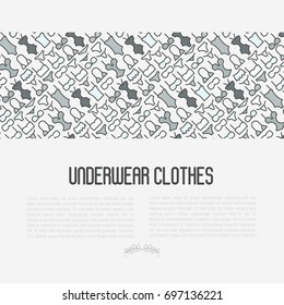 Underwear clothes concept with thin line icons of bikini, bra, tankini, pants. Vector illustration for web page, banner, print media.