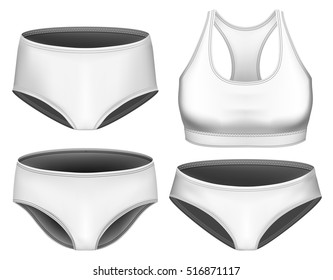 Underwear collection for women.  Vector illustration. Fully editable handmade mesh.