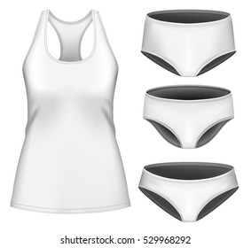 Underwear collection for women.  Vector illustration. Fully editable handmade mesh.