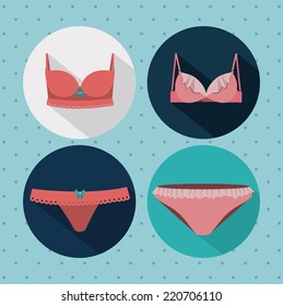 Underwear design over blue background,vector illustration