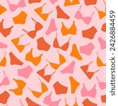Underwear design. Pattern in bright pink and orange tones for a lingerie store. Fashion background. Female underwear, lingerie. Background for use in design, website, packing, textile, fabric.