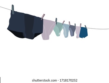 Underwear drying on outside rope