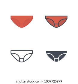Underwear flat colored line silhouette
